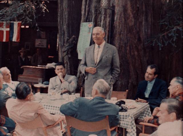 Ronald Reagan, Richard Nixon, and Gerald Ford attending the Bohemian Grove